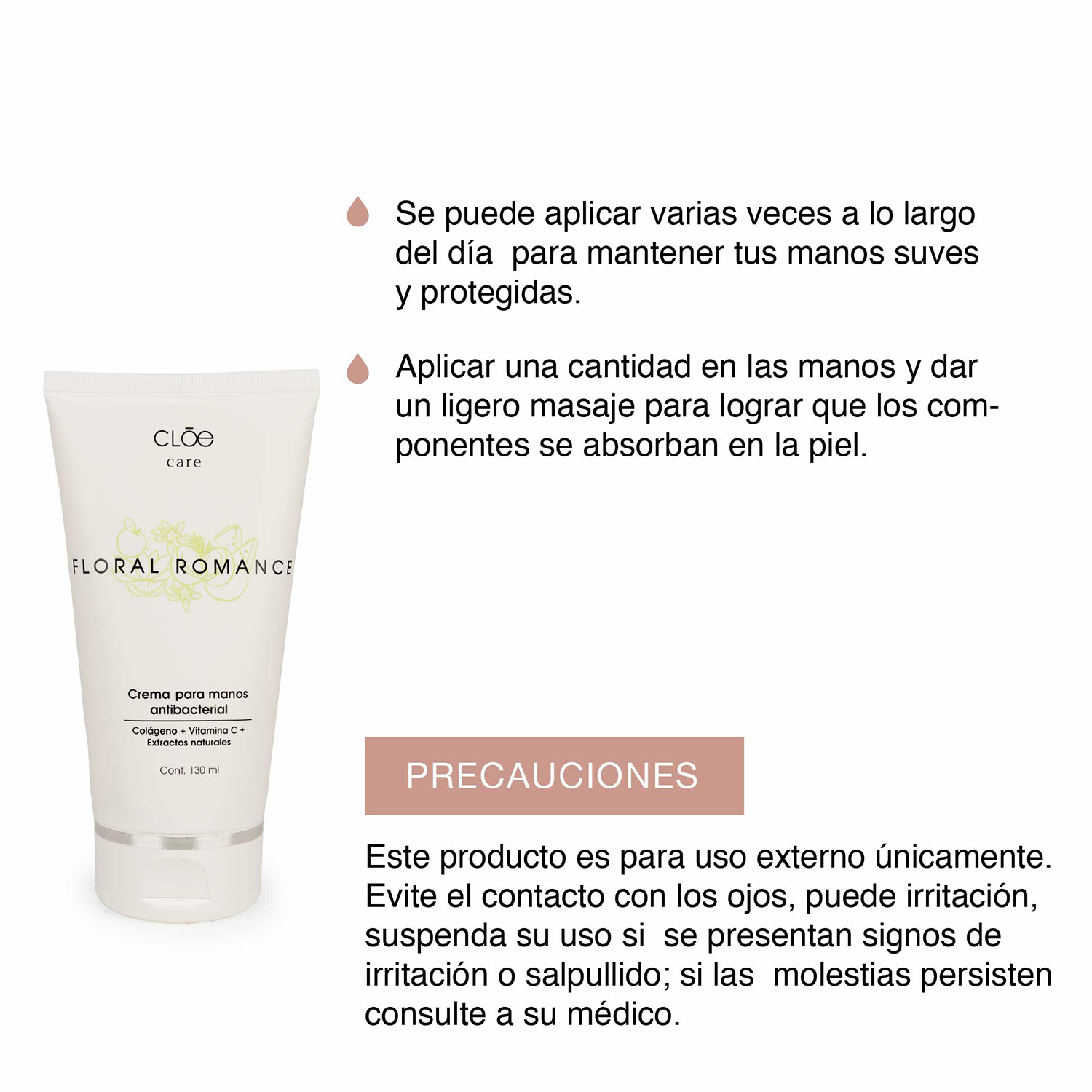 CREMA PARA MANOS HIDRATANTE CON PROTECCIÓN ANTIBACTERIAL (CREMA PARA MANOS)